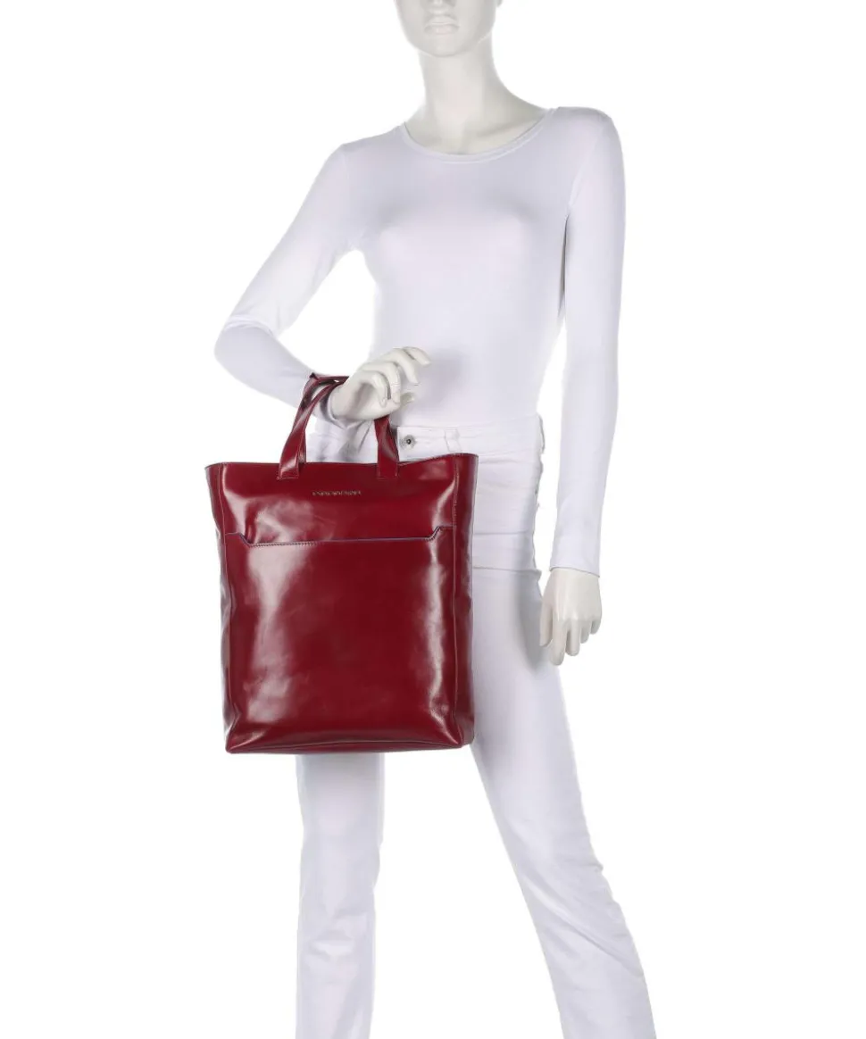 Blue Square Beuteltasche 13″ fein genarbtes Rindsleder rot