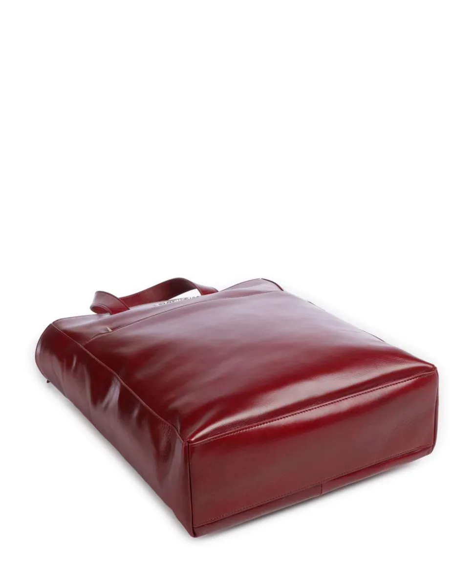 Blue Square Beuteltasche 13″ fein genarbtes Rindsleder rot