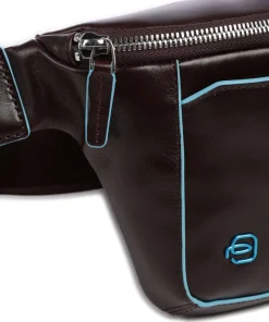 Blue Square Gürteltasche genarbtes Rindsleder mahagoni