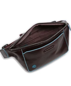 Blue Square Gürteltasche genarbtes Rindsleder mahagoni