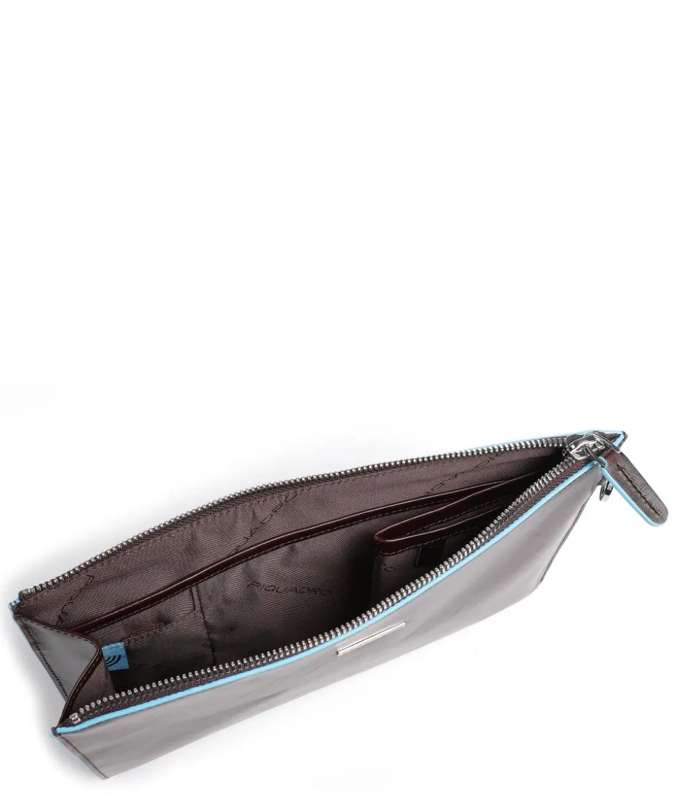 Blue Square Handgelenktasche fein genarbtes Leder mahagoni