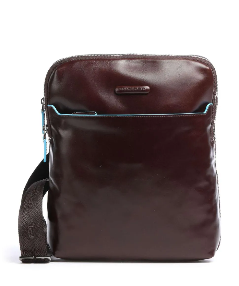 Blue Square Umhängetasche Leder mahagoni