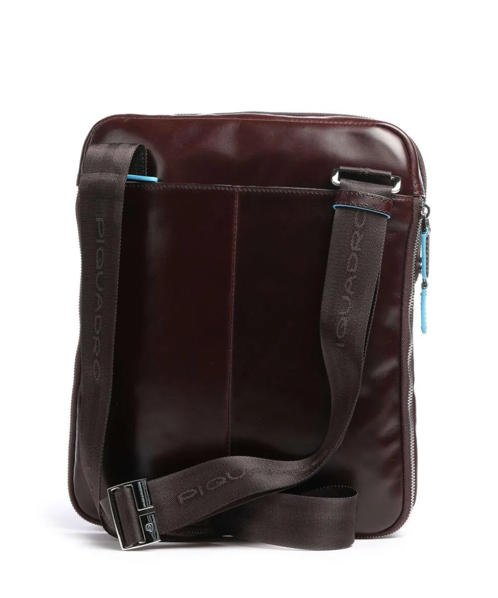 Blue Square Umhängetasche Leder mahagoni