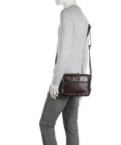 Blue Square Umhängetasche fein genarbtes Rindsleder dunkelbraun