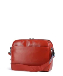 Blue Square Umhängetasche fein genarbtes Rindsleder rotbraun