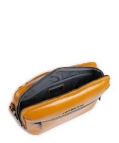 Blue Square Umhängetasche fein genarbtes Rindsleder senfgelb