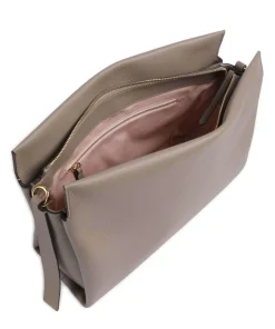Boheme Grana Double Beuteltasche genarbtes Rindsleder taupe