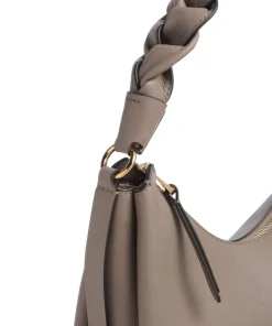 Boheme Grana Double Beuteltasche genarbtes Leder taupe