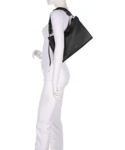 Boheme Grana Double Beuteltasche genarbtes Rindsleder schwarz