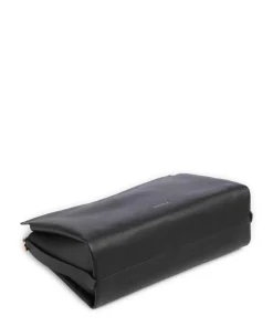 Boheme Grana Double Beuteltasche genarbtes Rindsleder schwarz