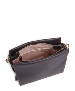 Boheme Grana Double Handtasche genarbtes Leder pflaume