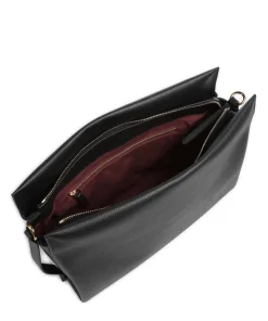 Boheme Grana Double Handtasche genarbtes Rindsleder schwarz