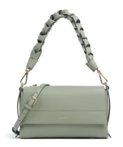 Boheme Grana Double Schultertasche genarbtes Rindsleder graugrün