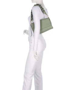 Boheme Grana Double Schultertasche genarbtes Rindsleder graugrün