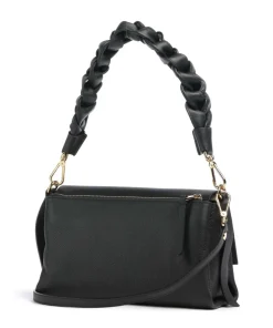 Boheme Grana Double Schultertasche genarbtes Rindsleder schwarz