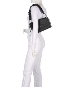 Boheme Grana Double Schultertasche genarbtes Rindsleder schwarz