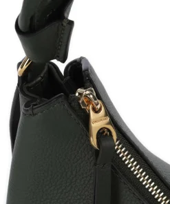 Boheme Grana Double Schultertasche genarbtes Leder dunkelgrün