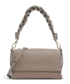 Boheme Grana Double Schultertasche genarbtes Rindsleder taupe