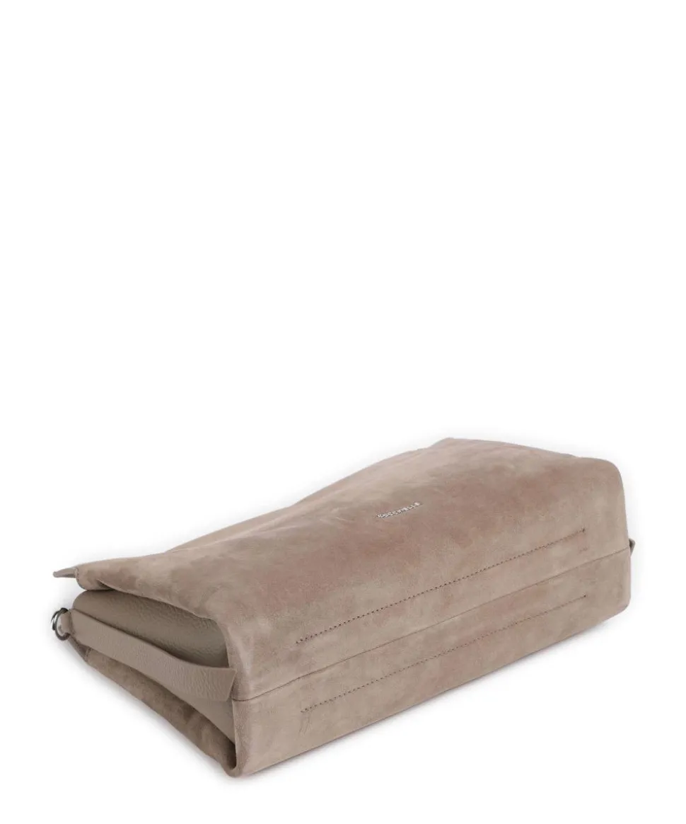 Boheme Suede Beuteltasche aufgerautes Rindsleder taupe