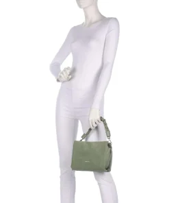 Boheme Suede Handtasche aufgerautes Rindsleder graugrün