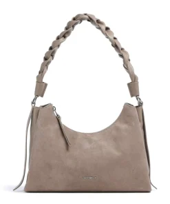 Boheme Suede Schultertasche aufgerautes Rindsleder taupe