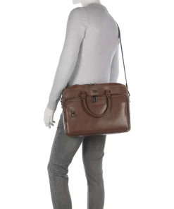 Boston Aktentasche 15″ Lederimitat dunkelbraun