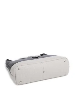 Boston Umhängetasche genarbtes Leder grau/schwarz