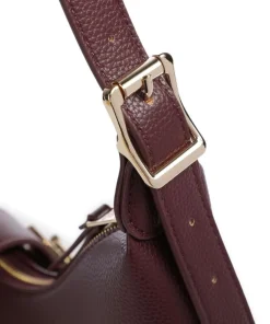 BOVIE Schultertasche Lederimitat wein