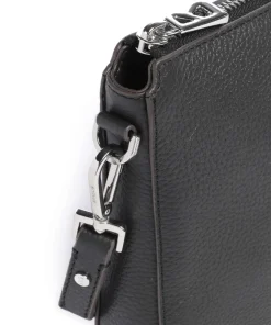 Bozen Hedwig Umhängetasche genarbtes Rindsleder schwarz