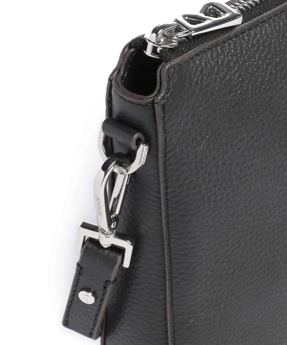 Bozen Hedwig Umhängetasche genarbtes Rindsleder schwarz