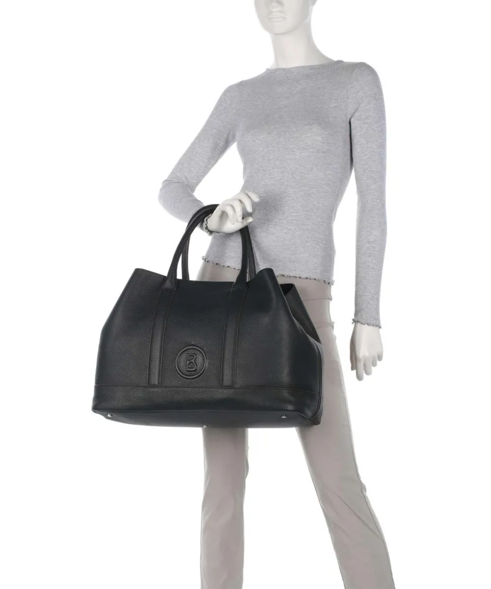 Bozen Theresa Shopper genarbtes Rindsleder schwarz