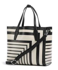 Brasilia Handtasche Lederimitat schwarz/weiß