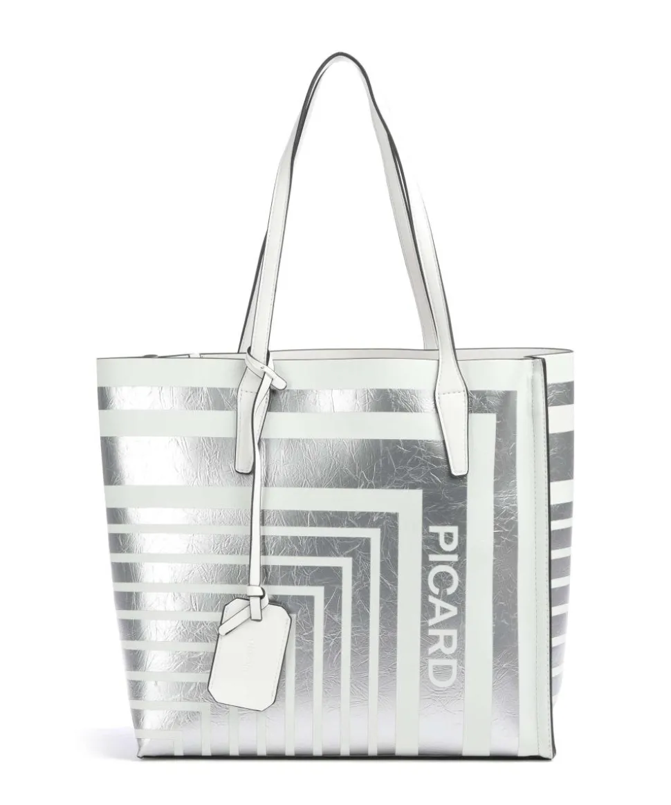 Brasilia Shopper Lederimitat silber