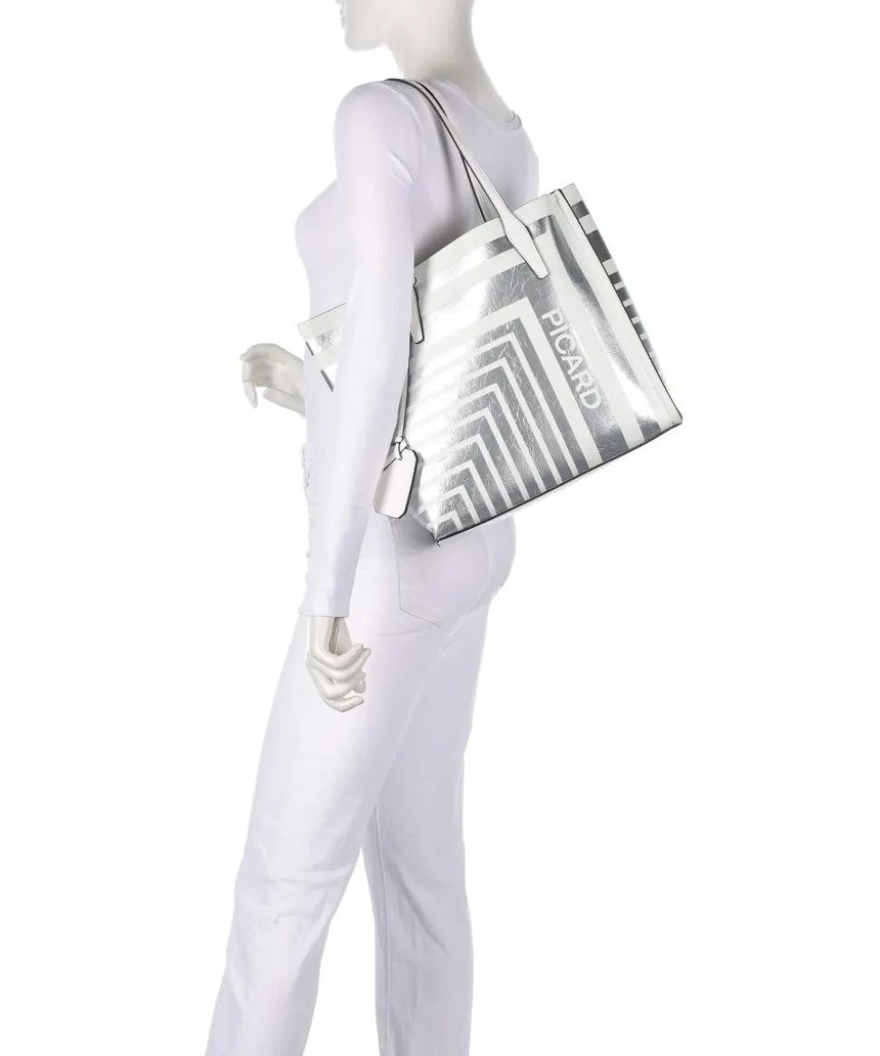 Brasilia Shopper Lederimitat silber