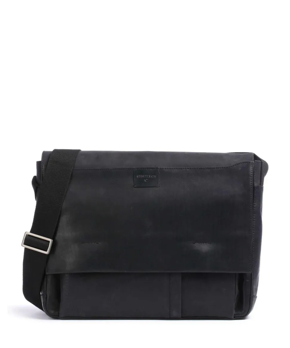 Brick Lane jeremy Aktentasche 15″ fein genarbtes Leder schwarz