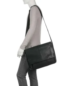 Brick Lane jeremy Aktentasche 15″ fein genarbtes Leder schwarz