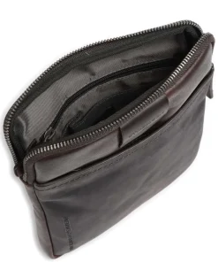 Brick Lane Umhängetasche fein genarbtes Rindsleder dunkelbraun