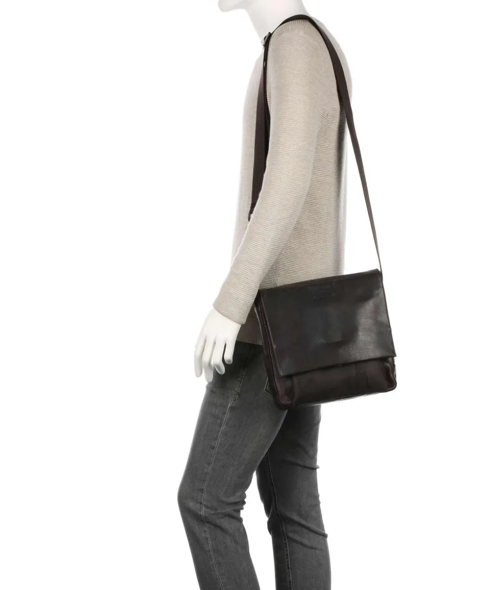 Brick Lane Umhängetasche Leder dunkelbraun