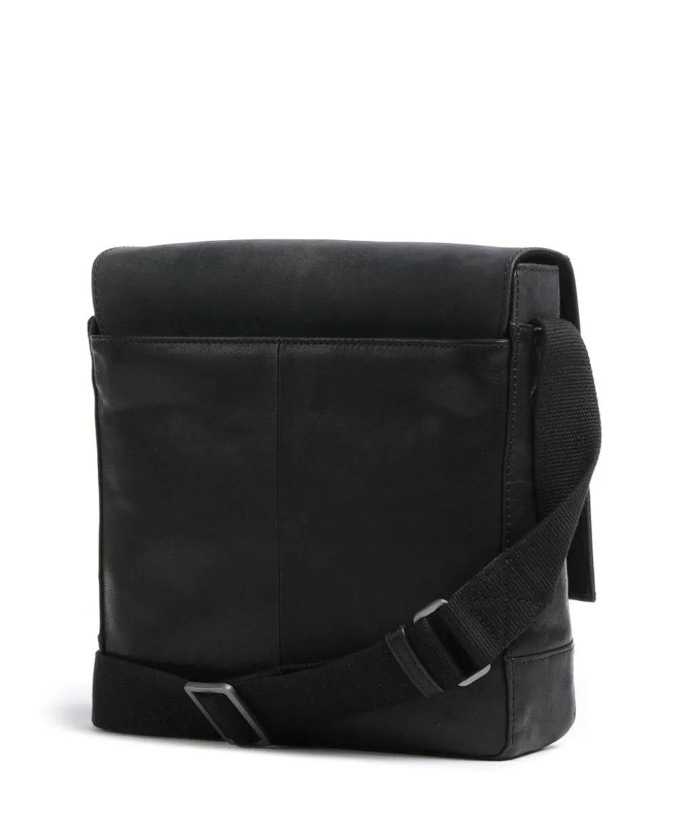 Brick Lane Umhängetasche Leder schwarz