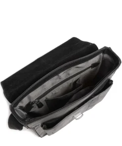 Brick Lane Umhängetasche Leder schwarz