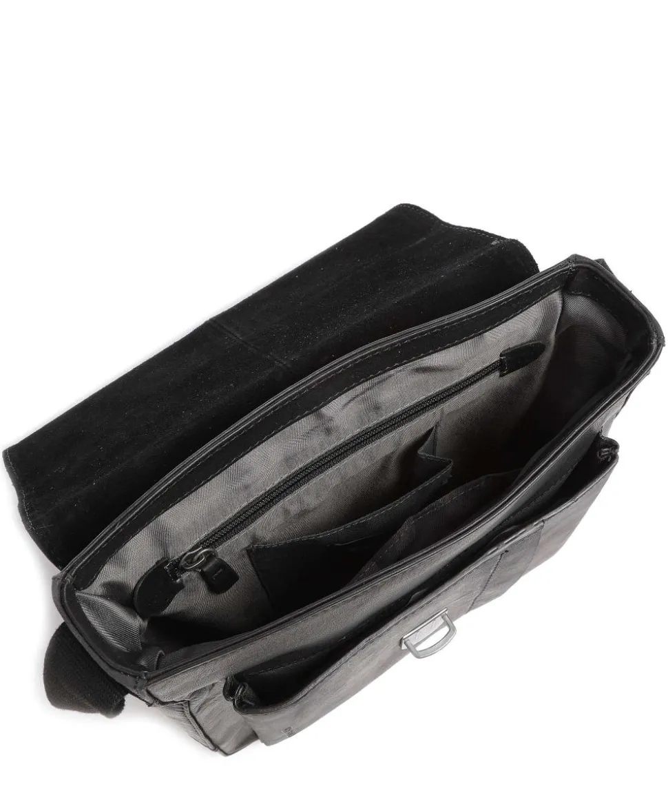 Brick Lane Umhängetasche Leder schwarz