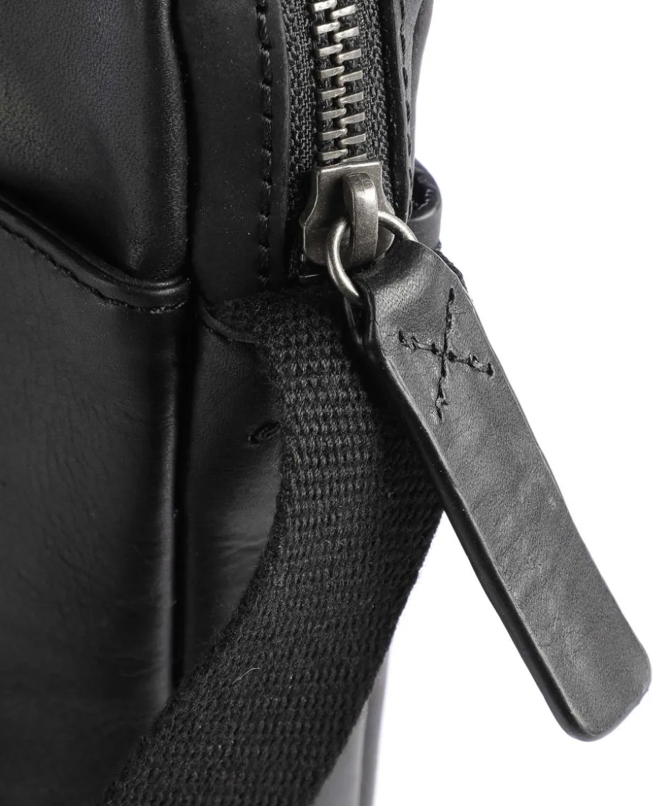 Brick Lane Umhängetasche Leder schwarz