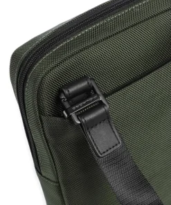 Brief 2 Umhängetasche recyceltes Nylon dunkelgrün