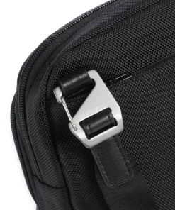 Brief Umhängetasche recyceltes Nylon schwarz