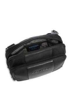 Brief Umhängetasche recyceltes Nylon schwarz