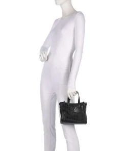 Brigitta Handtasche Lederimitat schwarz