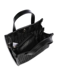 Brigitta Handtasche Lederimitat schwarz