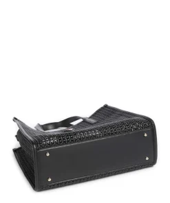 Brigitta Handtasche Lederimitat schwarz