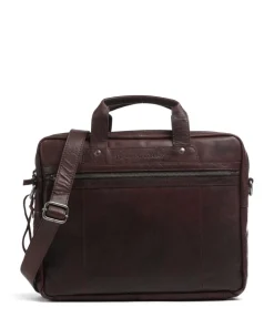 Bronco Aktentasche 15″ genarbtes Leder dunkelbraun