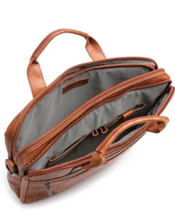 Bronco Aktentasche 15″ genarbtes Leder cognac